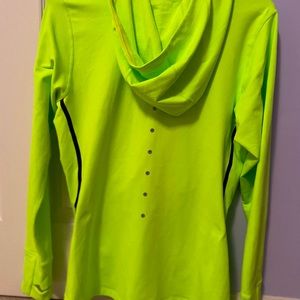 Size XL neon green zippered workout hoodie